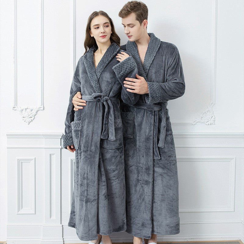 Flannel Bathrobe | Soft Polyester | Solid Color