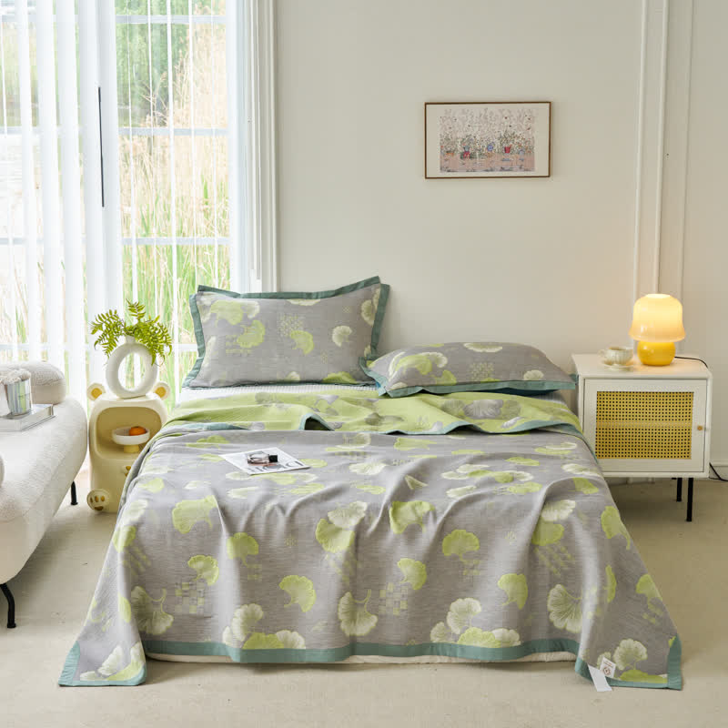 Ginkgo Leaf Quilt | 100% Organic Cotton | Full, Queen, King Sizes