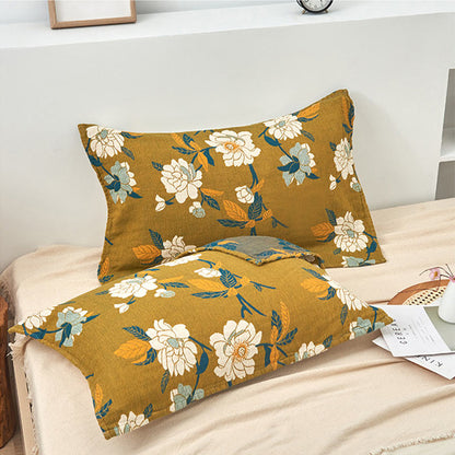 Pillow Towel Set | Cotton | White Flower Pattern | Set of 2