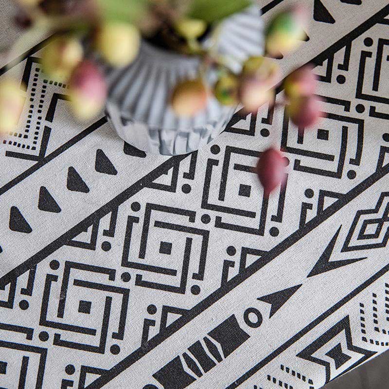 Geometric Tassel Curtain | Cotton Blend Fabric | Semi Blackout