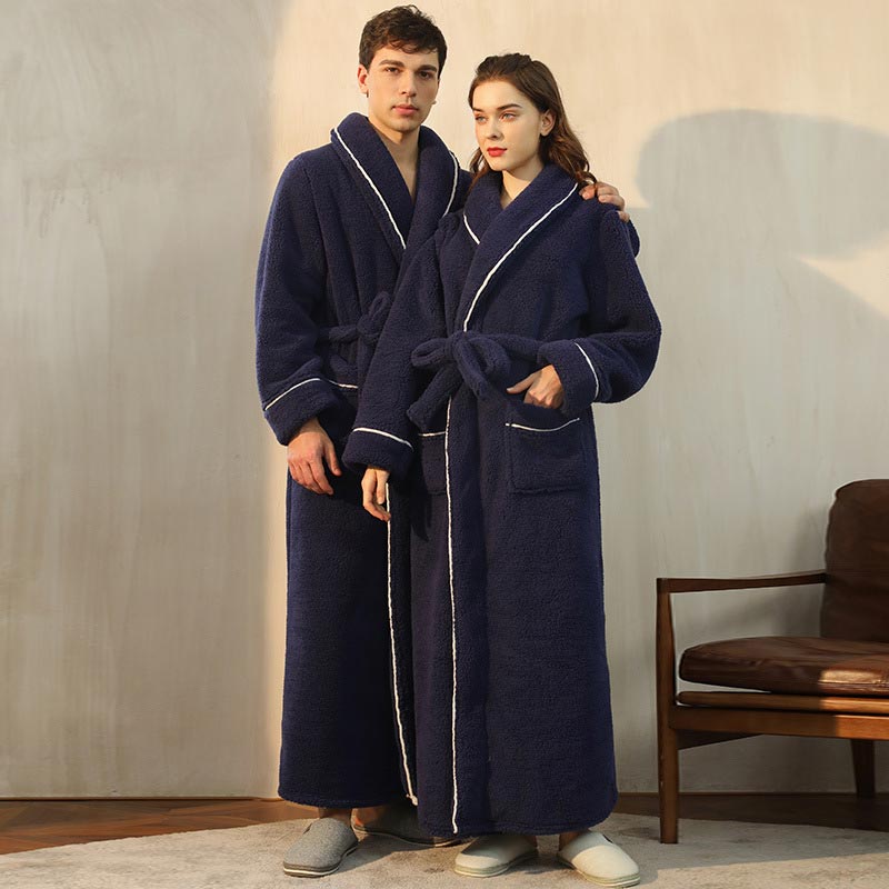 Fleece Bathrobe | Thick & Skin-Friendly | Long Length with Pockets