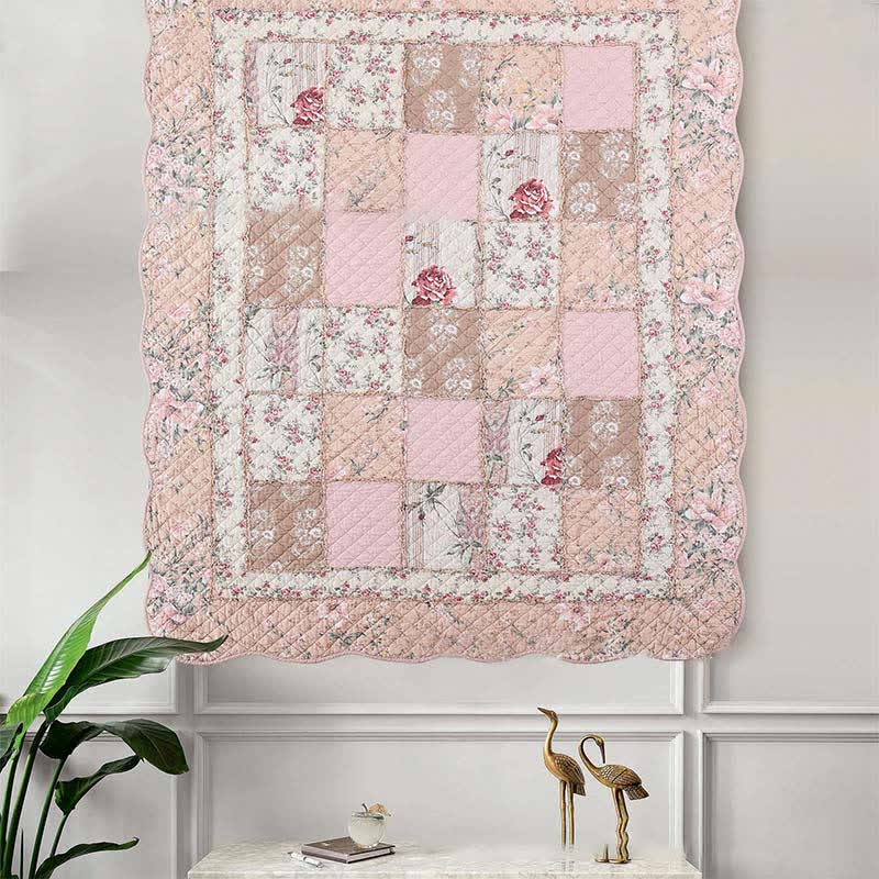 Pure Cotton Quilt | Floral Patchwork Design | Full Size 59"W x 79"L