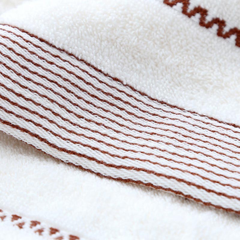 Bath Towel Set | 100% Cotton | Striped | 2 Hand Towels & 1 Bath Towel