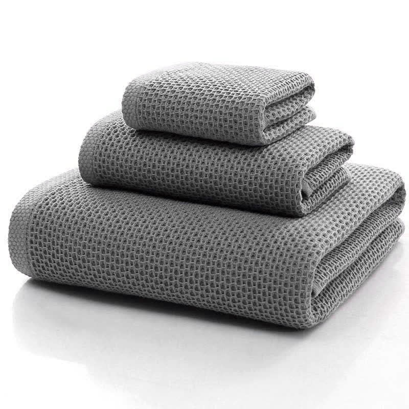 Cotton Towel Set | Honeycomb Weave | 3-Pack