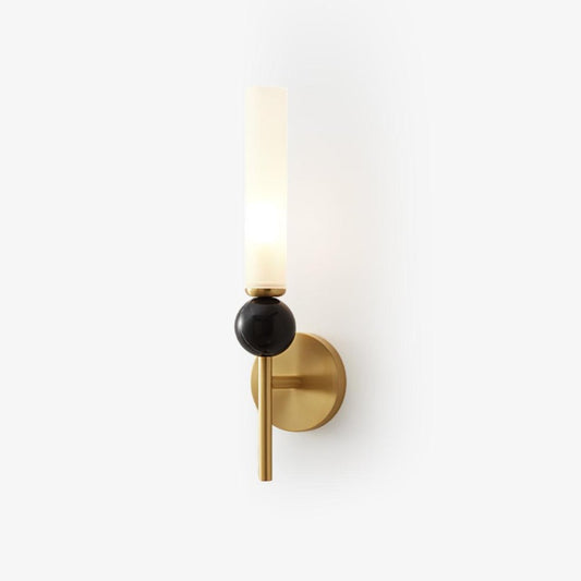 Marble Vertical Wall Lamp | Brass & Acrylic | Black, White, Green Marble