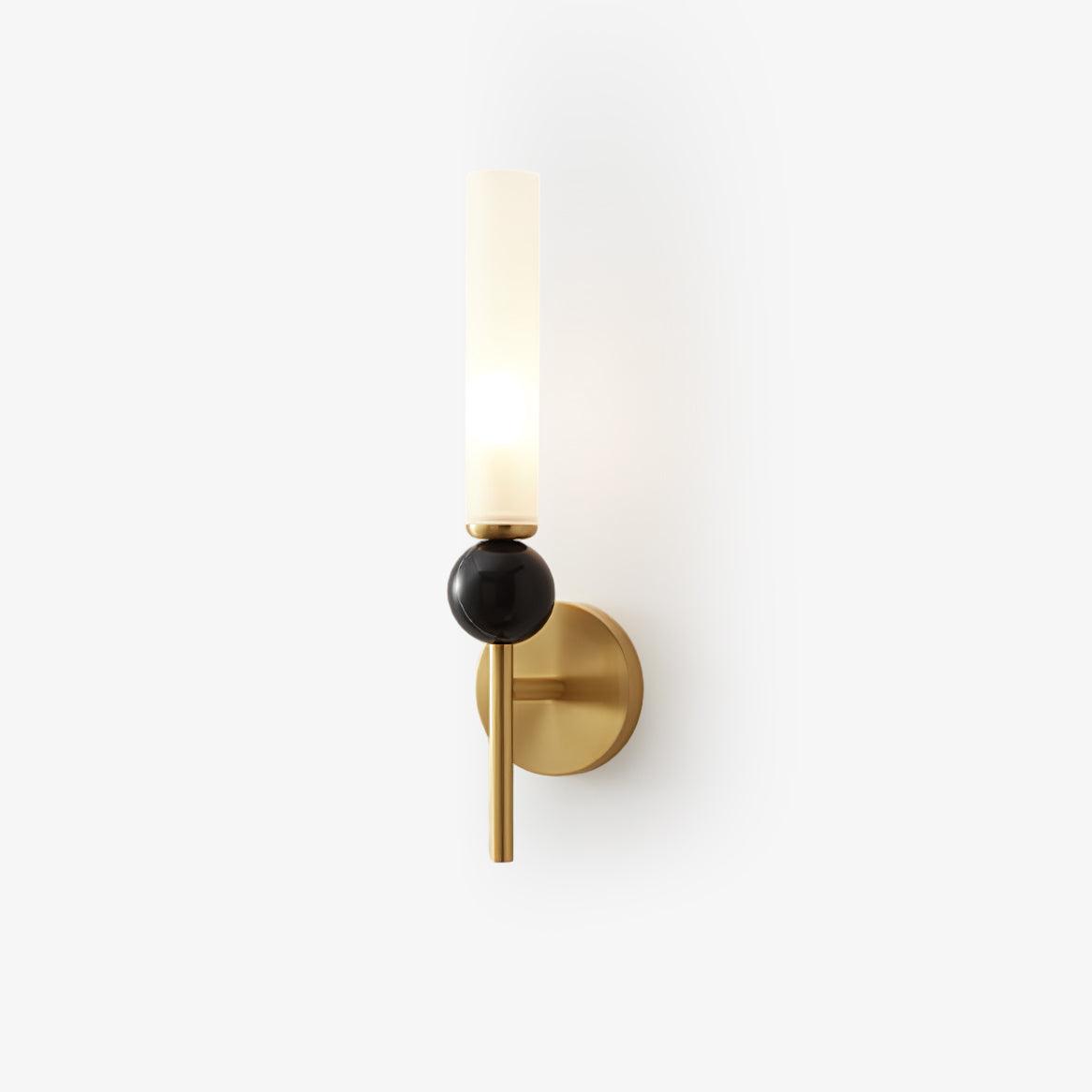 Marble Vertical Wall Lamp | Brass & Acrylic | Black, White, Green Marble