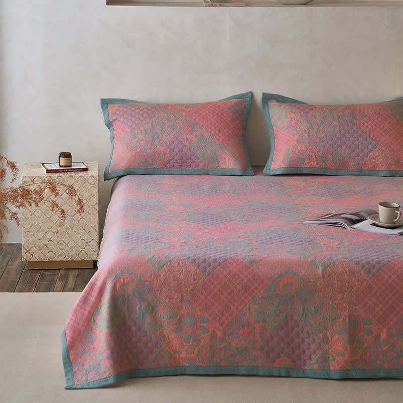 Cotton Gauze Quilt | 100% Organic Cotton | Floral Design, Multiple Sizes