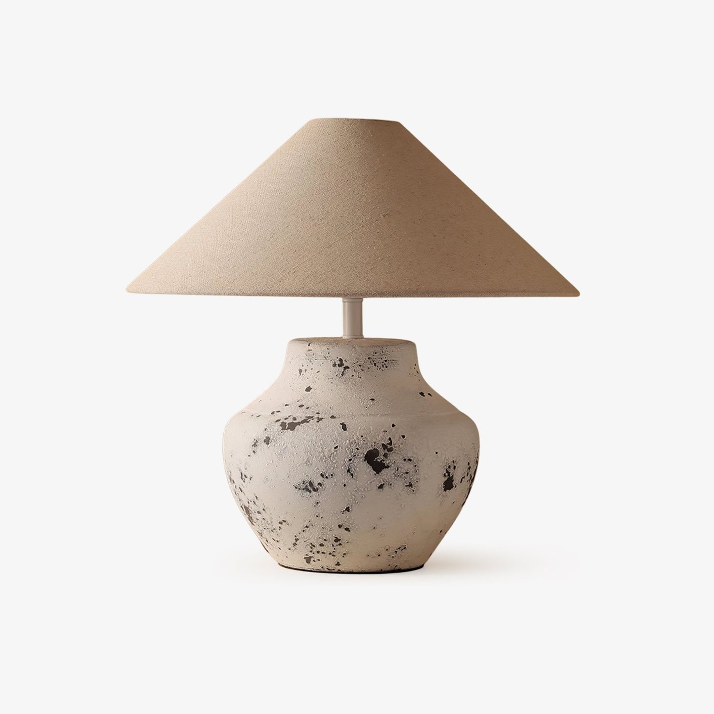 Distressed Table Lamp | Ceramic Base | White