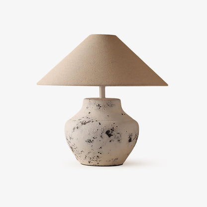 Distressed Table Lamp | Ceramic Base | White