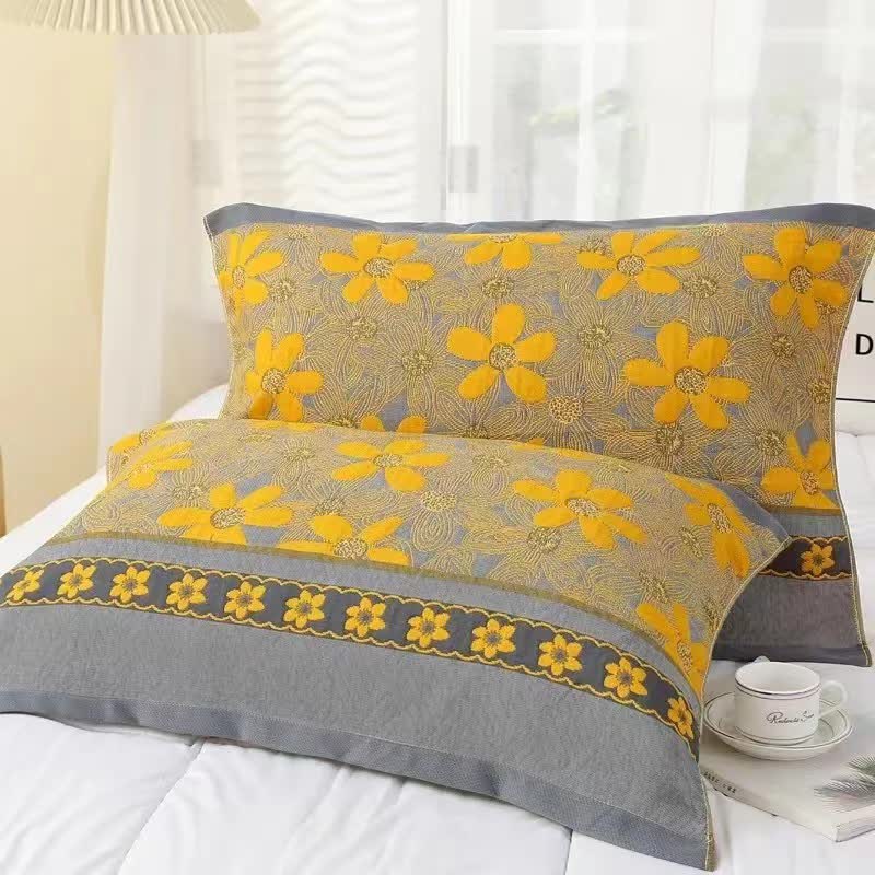 Pillow Towels | Cotton Gauze Floral Print | Set of 2