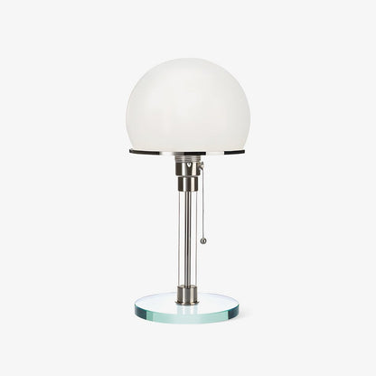 Globe Glass Table Lamp | Frosted Glass & Metal | Chrome