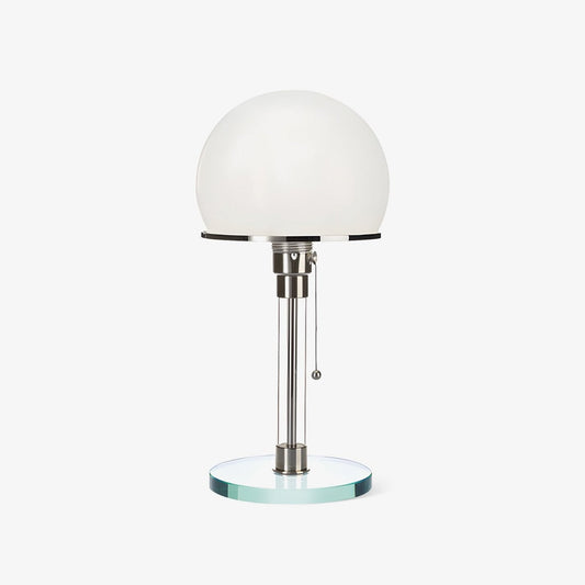 Globe Glass Table Lamp | Frosted Glass & Metal | Chrome