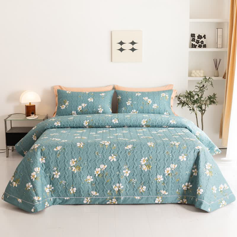 Blooming Floral Bedding Set | 100% Organic Cotton | Quilt & 2 Pillowcases