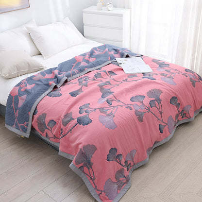 Ginkgo Leaf Reversible Quilt | 70% Cotton & 30% Soybean Fiber | Full/Queen/King Sizes