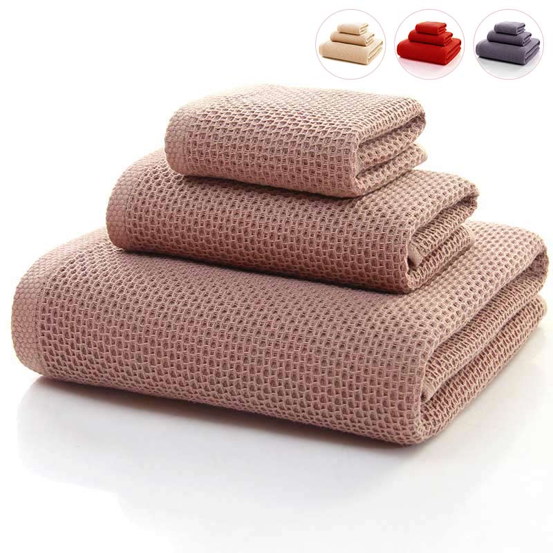 Cotton Towel Set | Honeycomb Weave | 3-Pack