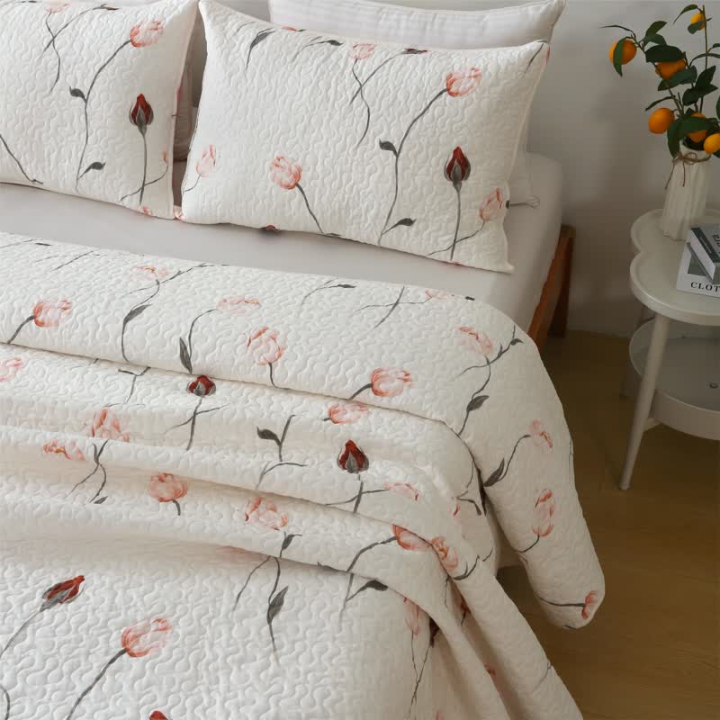 Quilted Bedding Set | 100% Organic Cotton | Full/Queen/King Options