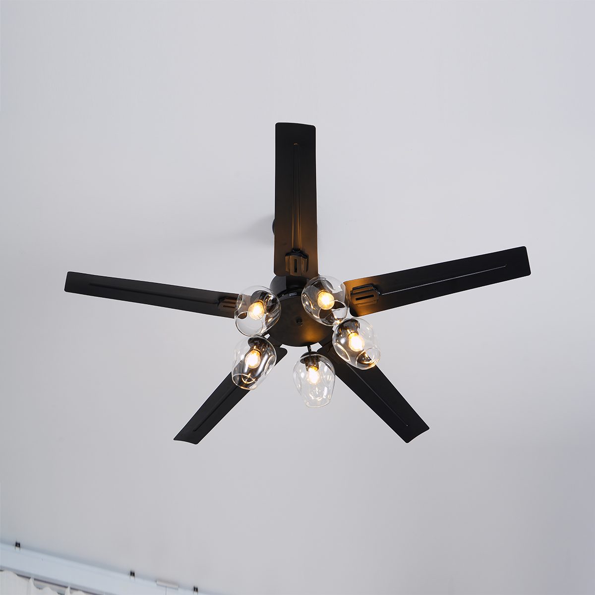 Ceiling Fan Light | Black Metal | 42/48/52 inch