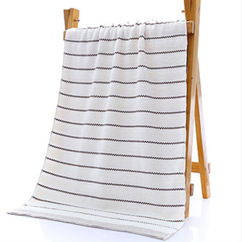 Bath Towel Set | 100% Cotton | Striped | 2 Hand Towels & 1 Bath Towel