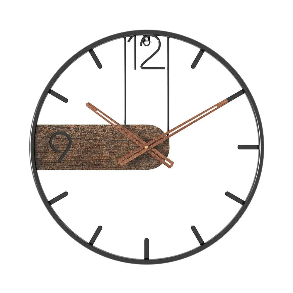 Horloge Murale | Acier et Noyer | EleganceTime