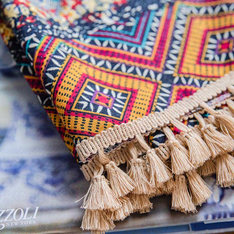 Boho Semi-Blackout Curtains | Cotton Blend Fabric | Colorful Drapes