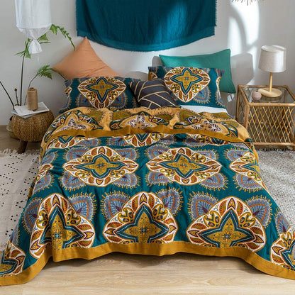 Cotton Reversible Quilt | Multicolor Lightweight Design | Available in Full, Queen, King Sizes