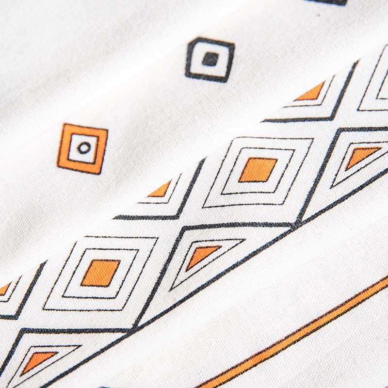 Semi Blackout Curtain | Cotton Blend Fabric | Orange & Black