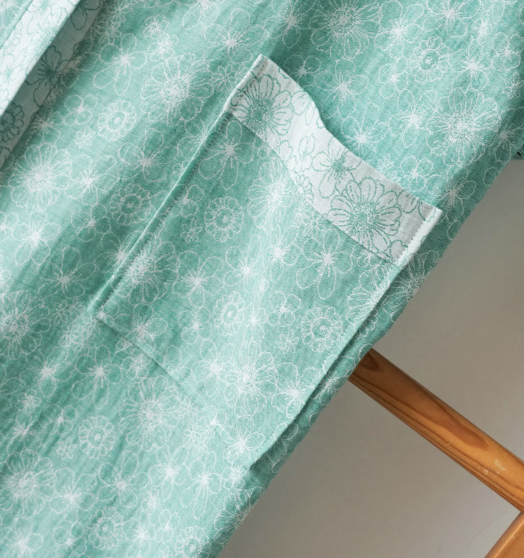 Summer Bathrobe | Cotton Gauze | Dual Layer, Adjustable Belt