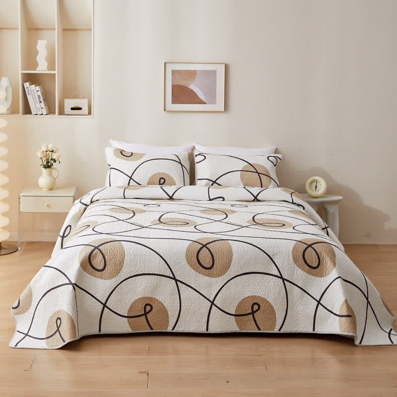 Geometric Quilted Bedding Set | 100% Cotton | Queen/King Size