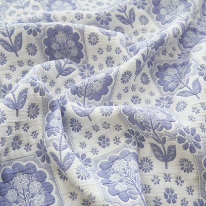 Summer Floral Cotton Gauze Quilt Set | 100% Organic Cotton | Full/Queen Size