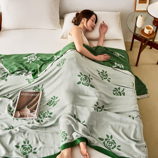Bamboo Fiber Quilt | Rose Jacquard Design | Full/Queen Size