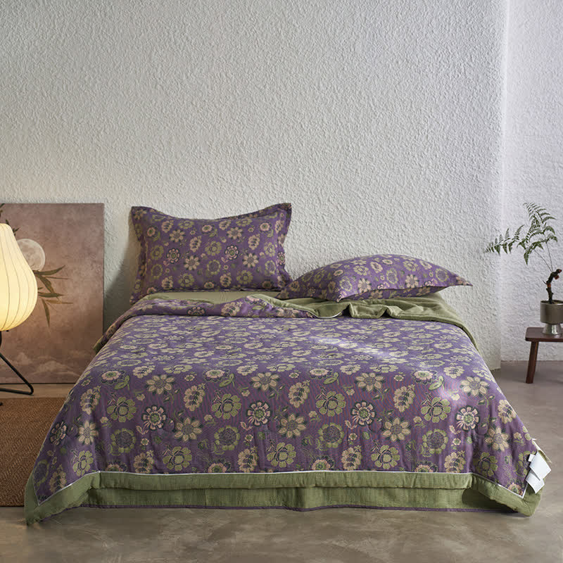 Floral Quilt Set | 100% Organic Cotton | Queen Size