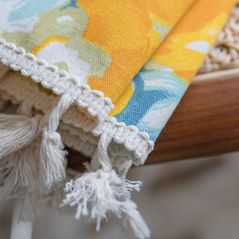 Yellow Flower Semi-Blackout Curtain | Cotton Linen | 1 Piece