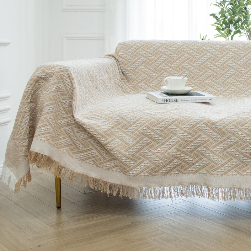 Cotton Tassel Blanket | Reversible & Lightweight | Bohemian Design