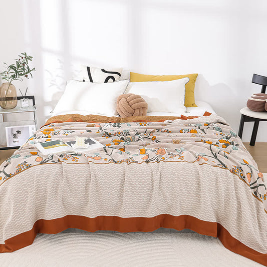 Cotton Floral Quilt | Soft Gauze Fabric | King Size