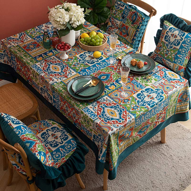 Morocco Tablecloth | Flower Print Polyester | 1 Piece