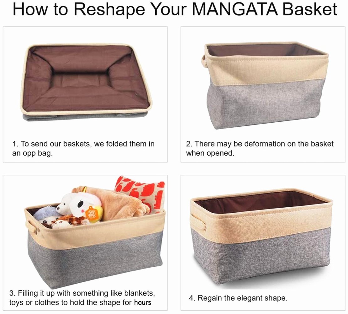 Fabric Storage Boxes | Eco-Friendly Linen & Cotton | 6 Pack White & Grey