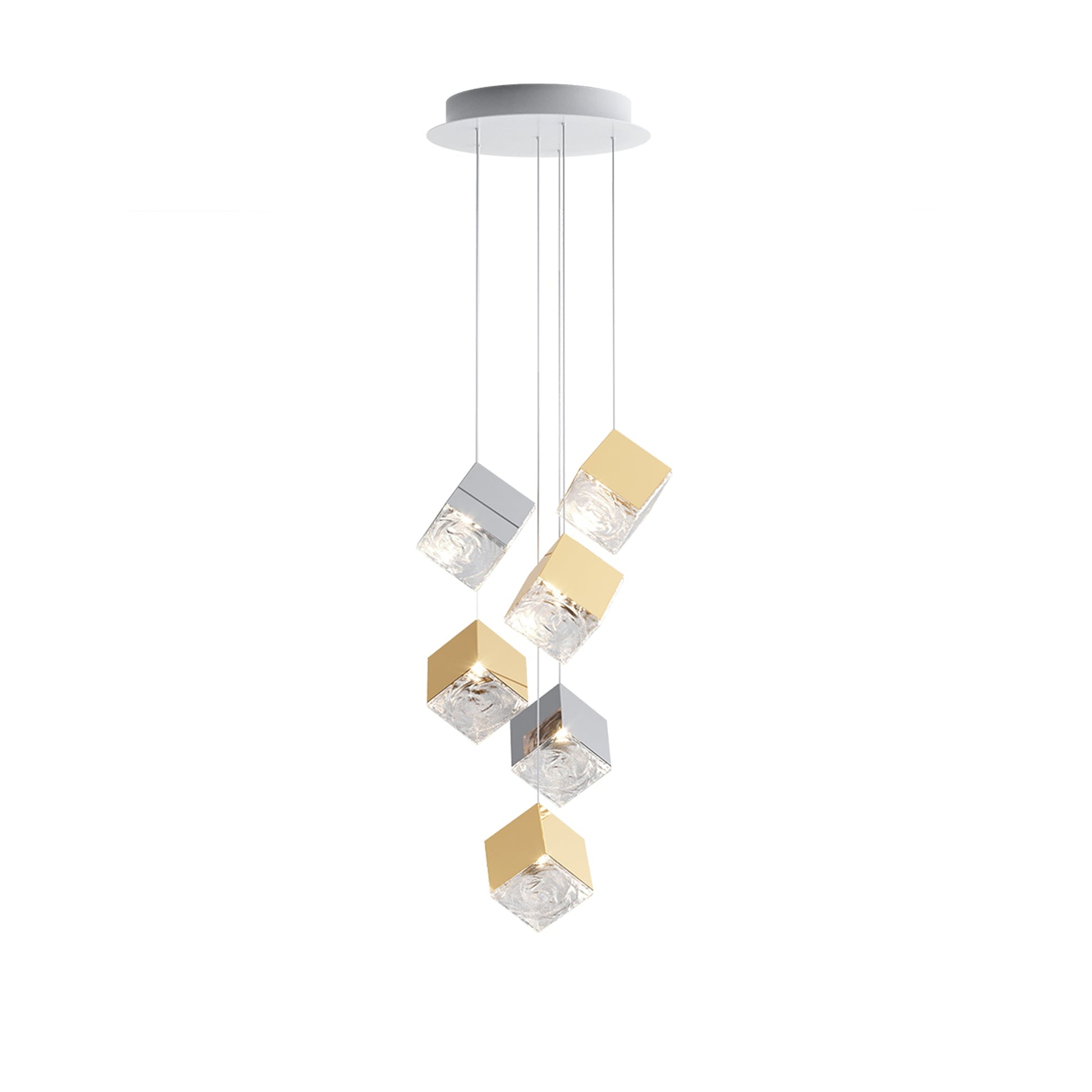 Square Art Glass Chandelier