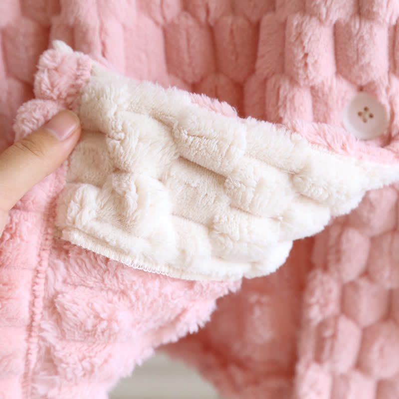 Hooded Bathrobe | Soft Microfiber Flannel | Solid Color