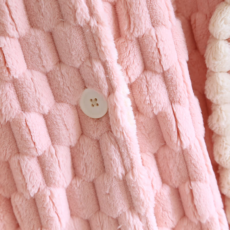 Hooded Bathrobe | Soft Microfiber Flannel | Solid Color