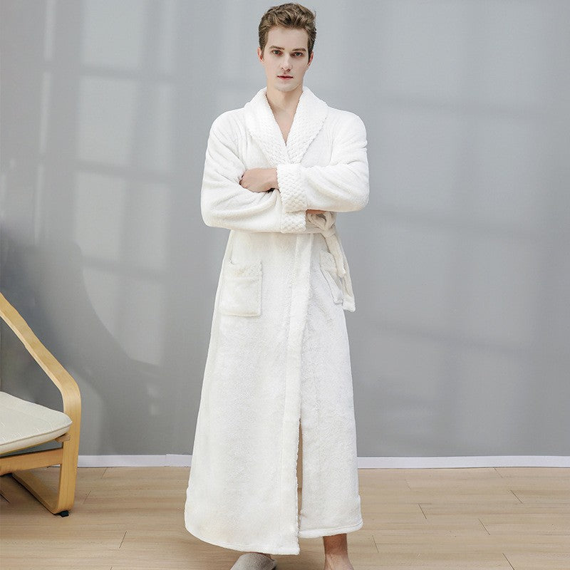 Flannel Bathrobe | Soft Polyester | Solid Color