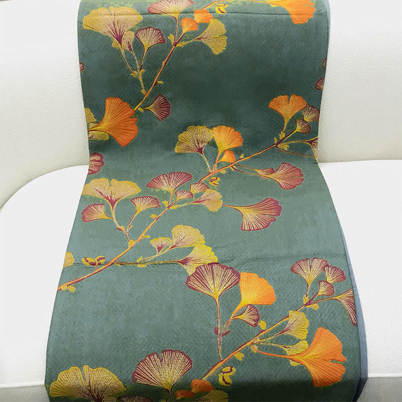 Ginkgo Leaf Reversible Quilt | Jacquard Cotton | Available in Multiple Sizes