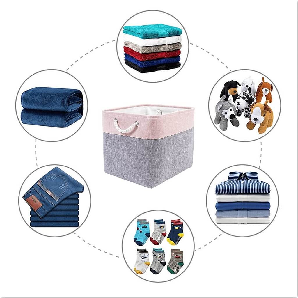 Storage Boxes | Canvas & EVA | Large 41.6L, 13"x15"x13"