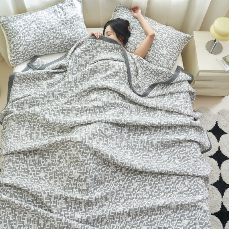 Modern Cotton Gauze Quilt Set | Hypoallergenic & Eco-Friendly | Full/Queen Size Options