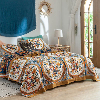 Cotton Double-Sided Quilt | Floral Print | Full/Queen/King Sizes