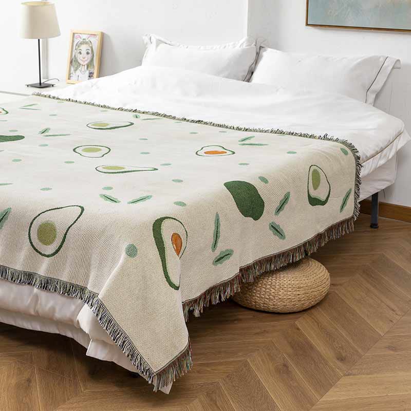 Avocado Print Throw Blanket | Cotton & Polyester | 51" x 63"