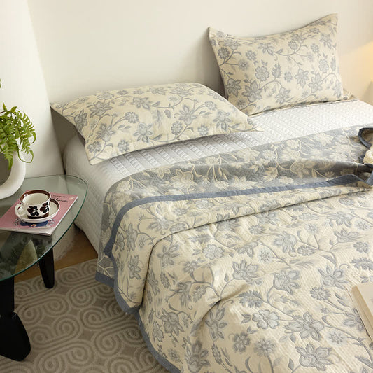 Cotton Gauze Summer Quilt | 100% Organic Cotton | Queen Size with Optional Pillowcases