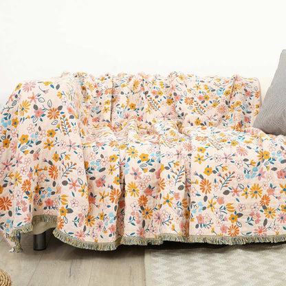 Garden Flower Blanket | Soft Cotton Gauze | Reversible Design