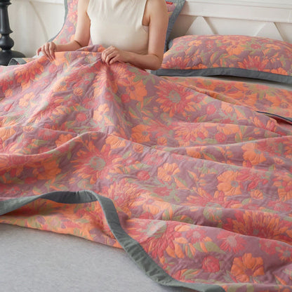 Floral Quilt | 100% Organic Cotton | Reversible Design