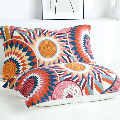 Reversible Cotton Pillow Towels | Bohemian Design | Set of 2