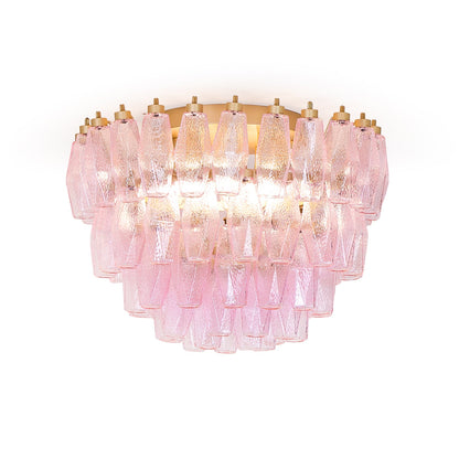 Murano Pink Ceiling Light | Handcrafted Vintage Glass | 65cm Diameter